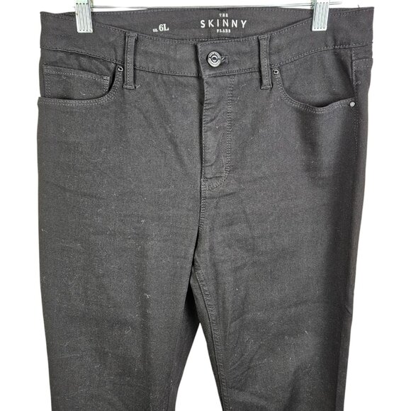 WHBM‎ White House Black Market Skinny Flare Leg Black Jeans Size 6L Long Tall - Picture 4 of 11